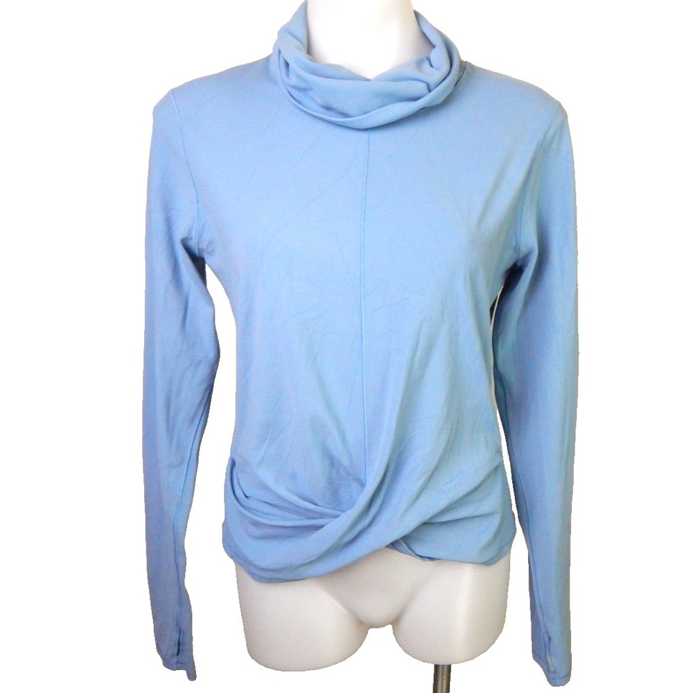 Lululemon Melodic Movement Long Sleeve Top Turtleneck Thumbhole Blue